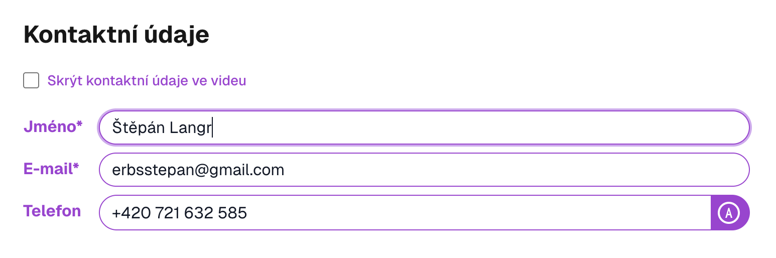 Contact information - screenshot 1